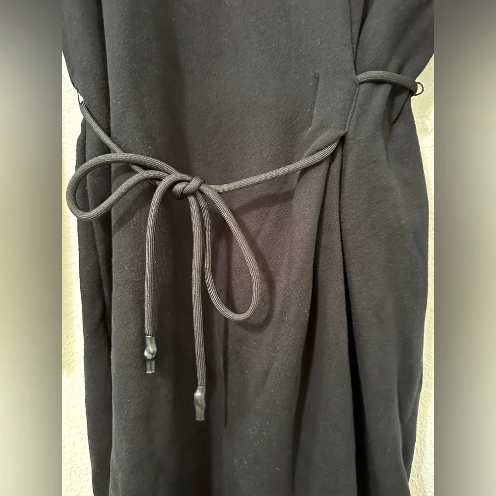 VINCE 100% Cotton Crew Neck Sweater Dress With Cord Tie Waist EUC - Picture 6 of 9